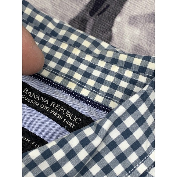 Banana Republic Button Down Shirt Mens Size Small Slim Fit Teal Long Sleeve 2015 - Picture 15 of 16